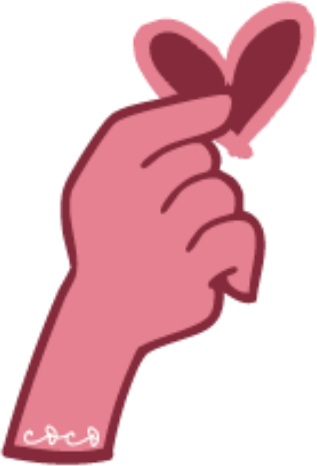 A hand making a little heart